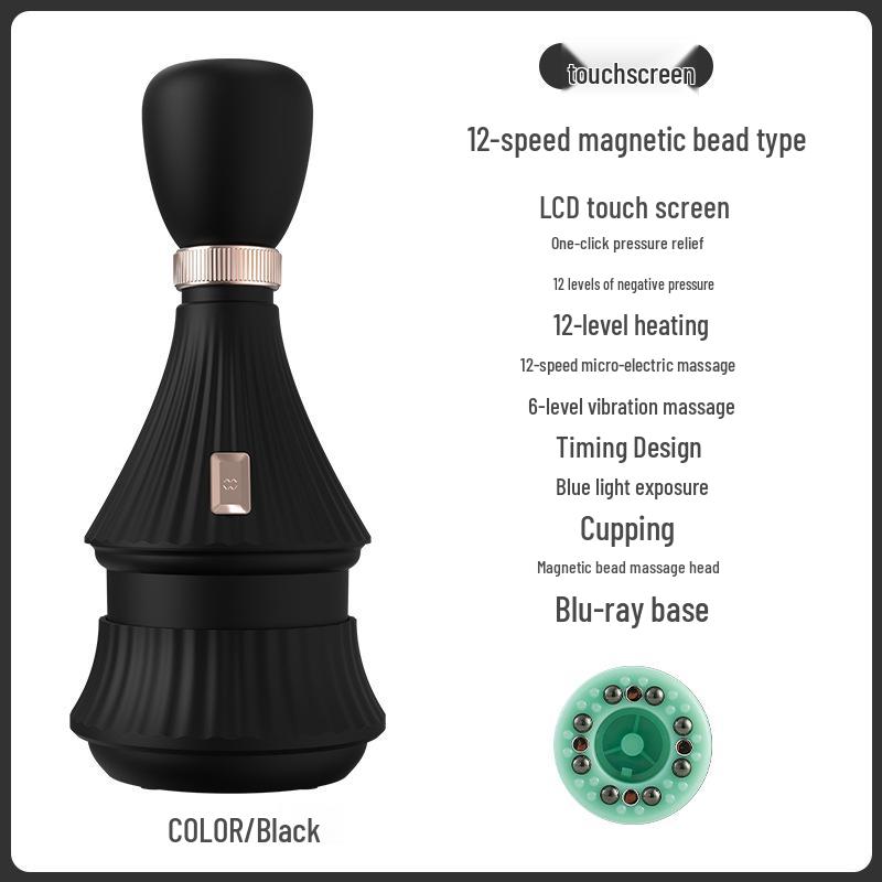 Portable Heated Electric Cupping Device for Full-Body Therapy, Meridian Brushing, and Gua Sha Scraping