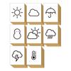 Cute and Stylish Wooden Stamp Set for Your Includes Rubber Stamps and Weather Symbols and Air Perfect As a Made In Japan Planner. (cloudy, Sunny, Sun,