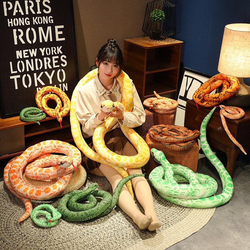 

Long Python Plush Toy Snake Doll - Gift for Boys & Photography Prop 110cm, 0.06kg