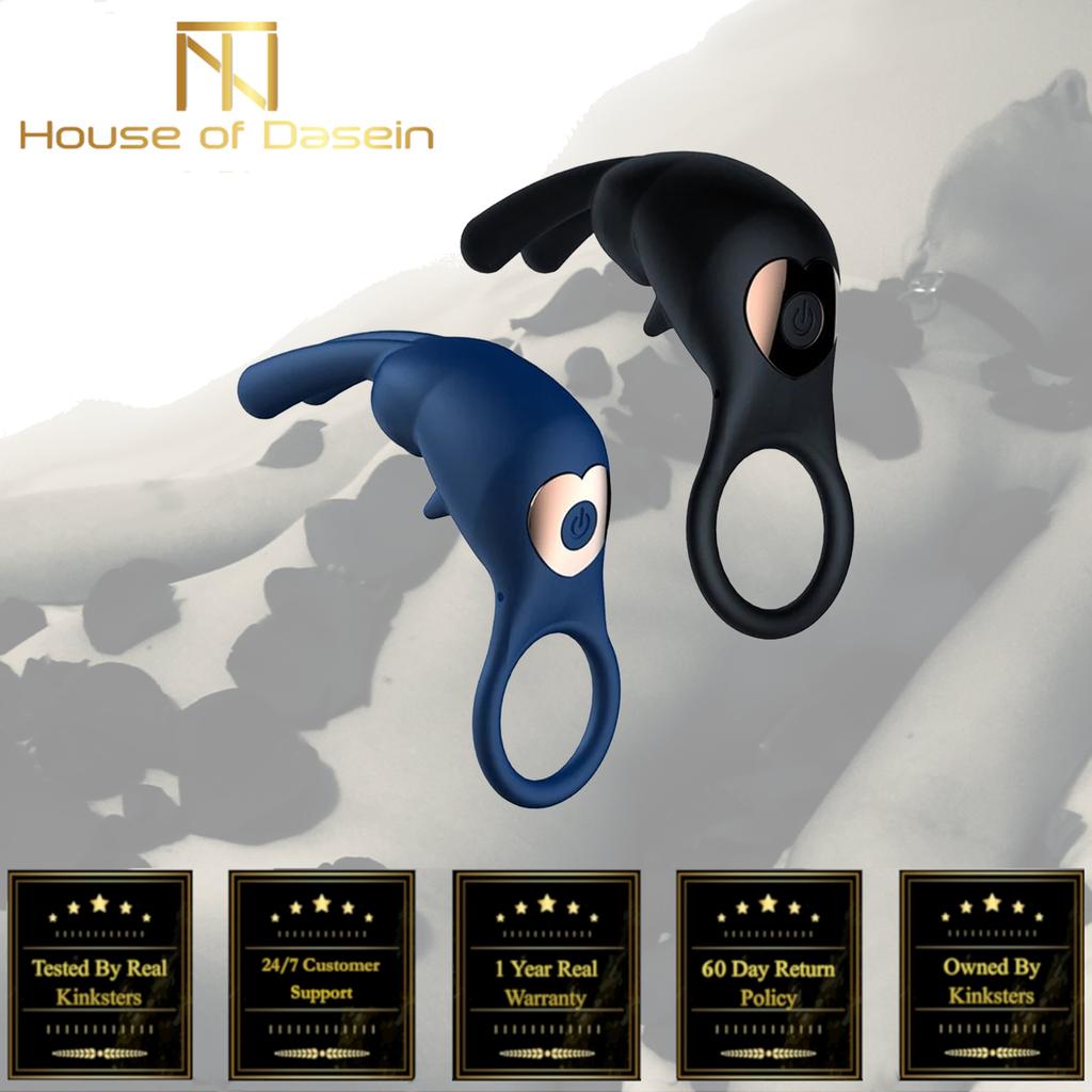 Rabbit Ears   10 Modes Rechargeable Vibrating  Ring Men  Rings