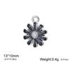 1pc Enamel Flower Charms for Jewelry Making Stainless Steel Gold Pendant for Earring Necklace Bracelet Accessories