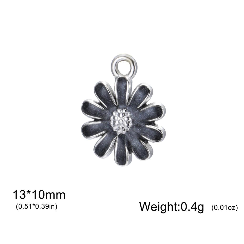 1pc Enamel Flower Charms for Jewelry Making Stainless Steel Gold Pendant for Earring Necklace Bracelet Accessories