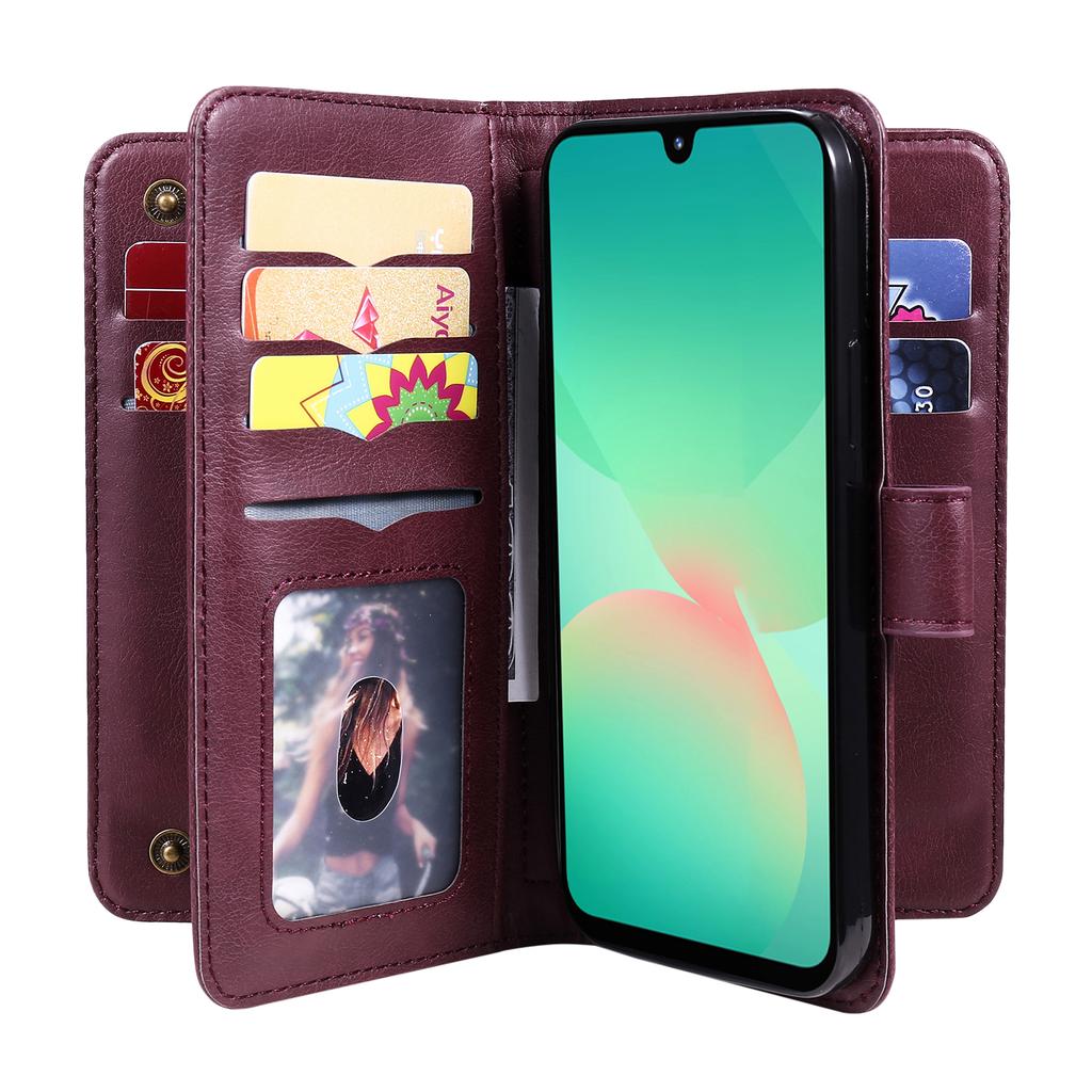 For Samsung Galaxy A17 5G/A17 4G/A26 5G/A16 5G/A16 4G Leather Case with 10 Card Holder Phone Cover Stand