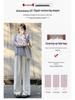 Women's Summer 2024 Ice Silk Wide-Leg Pants - White Textured Casual Petite Style