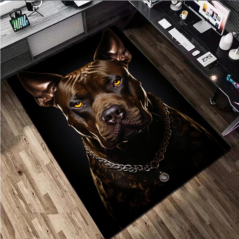 1Pc Pit Bull Print Rug - Computer Chair Area Rug Home Decoration Carpet For Living Room Bedroom Flooring Mat