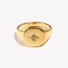 E.B.belle Aspect Nordstern Siegelring Silberfarbe Wasserdicht 316L Edelstahl Schmuck 18K Vergoldete Accessoires