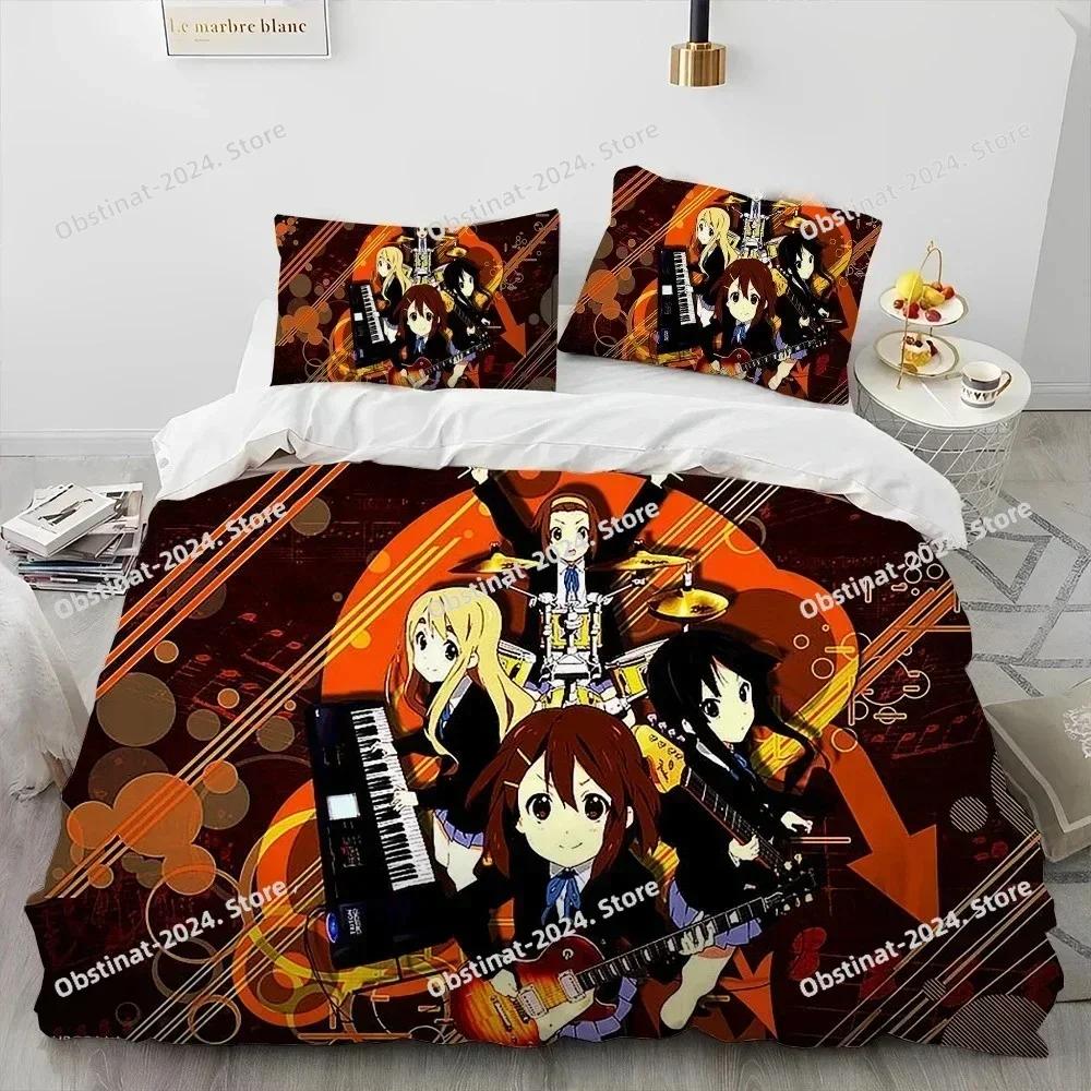 3D Anime K-ON Cute Kawaii Girl Bedding Set Printed Single Comforter Quilt Duvet Cover Pillow Case 3 Pieces Sets Kids Adult Size