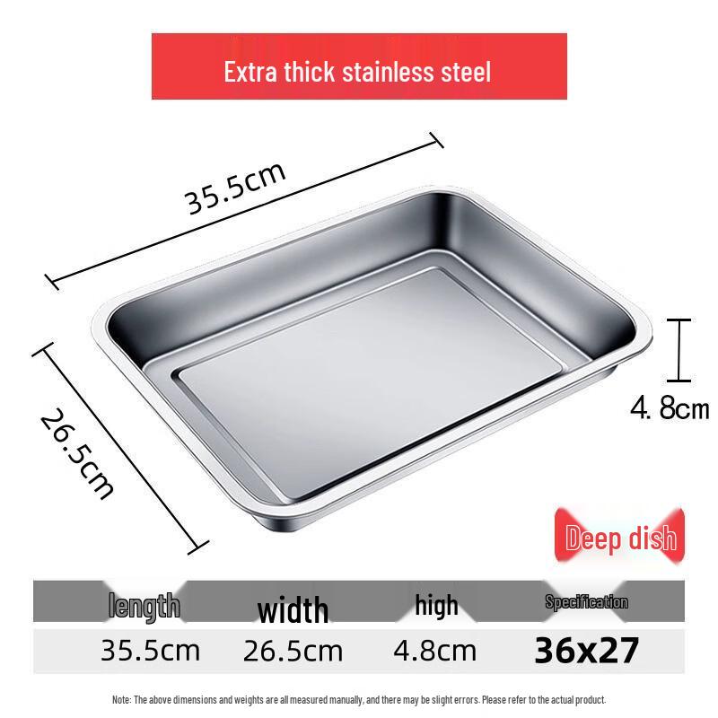 WUHE Stainless Steel Deep Rectangular Tray