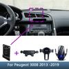 Pre Peugeot 3008 2013 2014 2015 2016-2019 Držiak na telefón do auta Špeciálna pevná základňa držiaka Bezdrôtové nabíjanie Interiérové príslušenstvo