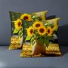 1 Pieces Sunflower Basket Autumn Throw Pillow Covers Pattern Cushion Cover Suitable For Sofa Bedroom Car Pillow Cover