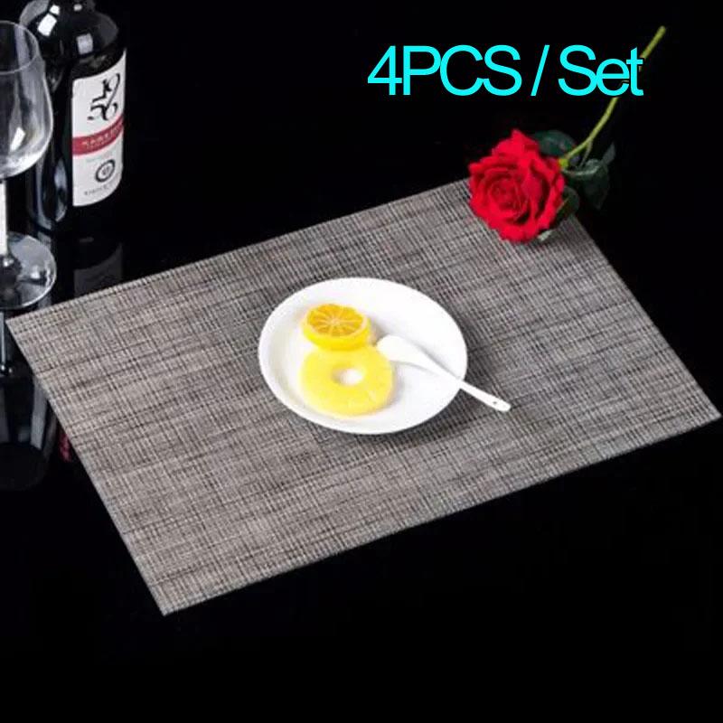 Home Retro Wasserdichte Tischsets Moderner Stil PVC Teller Schüssel Halter Tassenuntersetzer Waschbar einfach Tischsets Platzsets Individuell