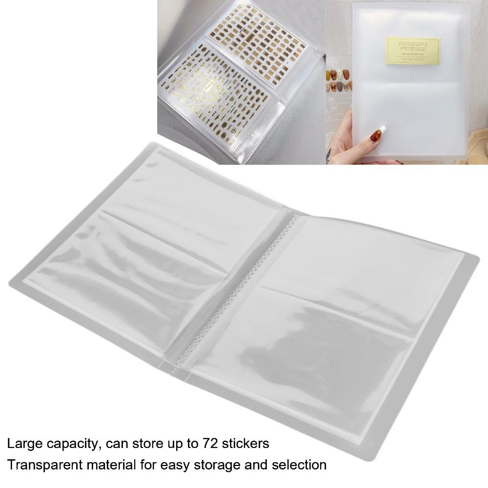 Transparenter Nageltattoo Organizer Buch Große Kapazität Nagellack Aufkleber Display Buch Nageltattoo Organisation