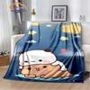Cartoon Print Bear and Pa Blanket Cute Bubu Dudu Series S Warm Flannel Soft Comfortable Home Bed#(11)