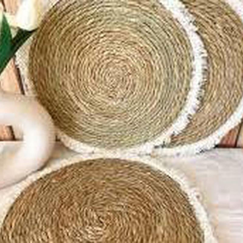 

6 ПРЕДМЕТОВ плетеная тарелка с кисточками/сервиз