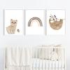 Cartoon Elephant Giraffe Cute Watercolor Poster Canvas Painting Nursery Wall Art Print Picture Kids Boys Girls Room Home Decor