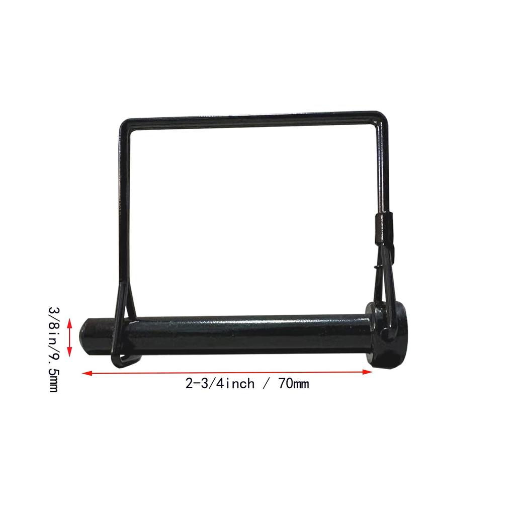 2 Pack 3/8 X 2-3/4 Trailer Hitch Pin Heavy-Duty Black Zinc Steel Hitch Lock Pin With Secure Clip Coupler Locking Pin For Towing Truck Tractor PTO
