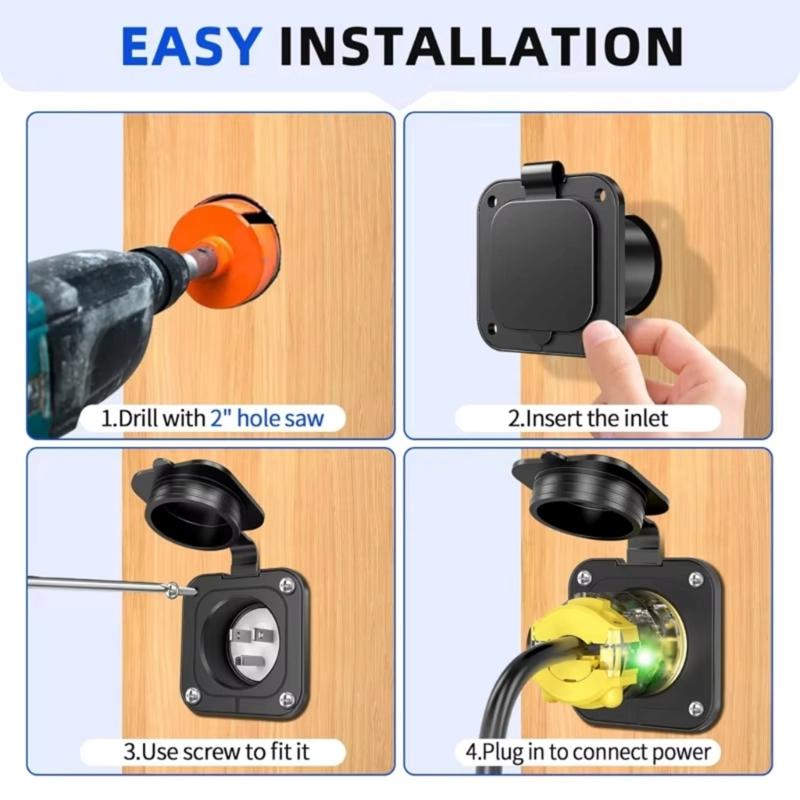 15A 125V Campers Power Outlet Waterproof Shock Resistant Design for Campers Vehicle Interior Electrical System
