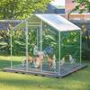 Enclos Extérieur Poulailler 2x2x2m avec Verrouillage de Sécurité et Tissu PE Imperméable, Enclos Métallique pour Poules, Lapins et Autres Petits Animaux