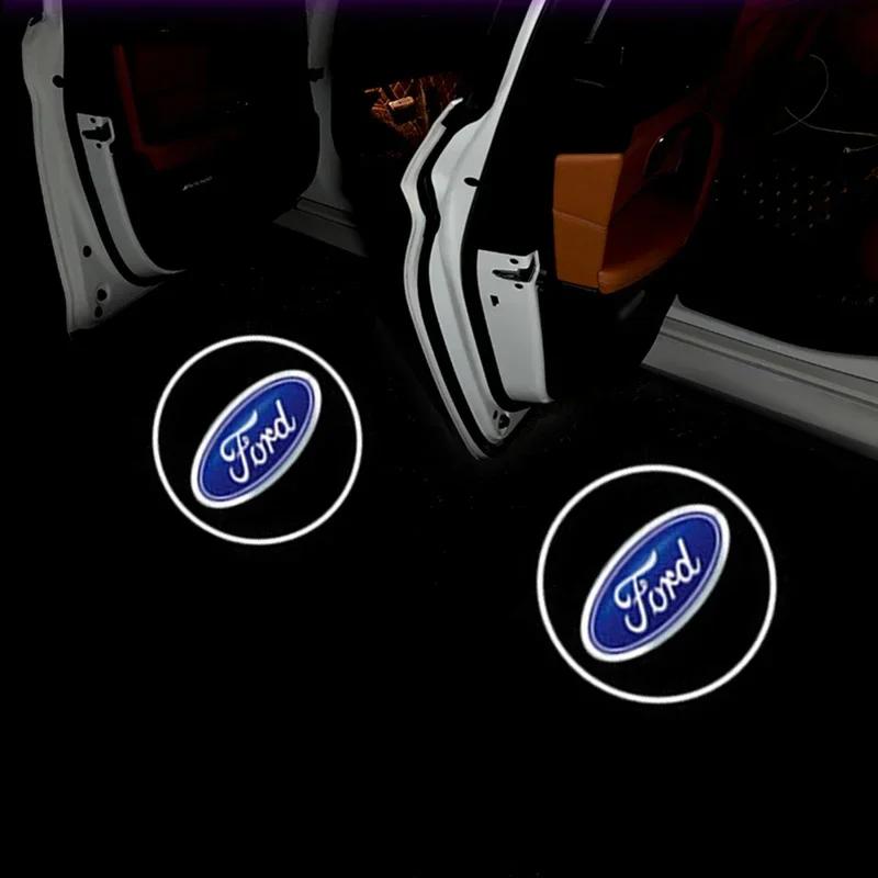 Car Sticker Ford New 2025 Hot Led Car Door Welcome Light Projector Lamp for Ford Mustang Shelby Focus Fusion Transit Fiesta Mond