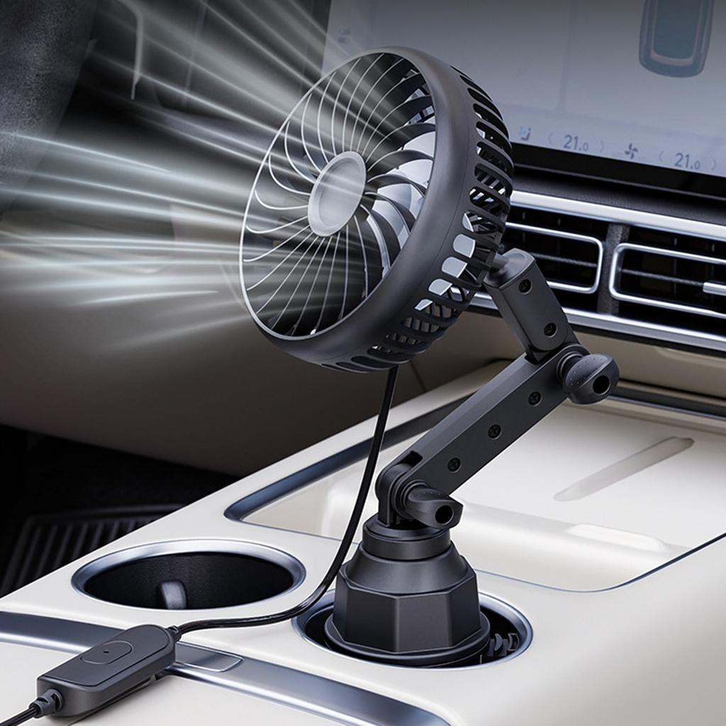 USB Powered Car Fan 3 Powerful Speeds Adjust With 360 Degree Rotating For Travel Car