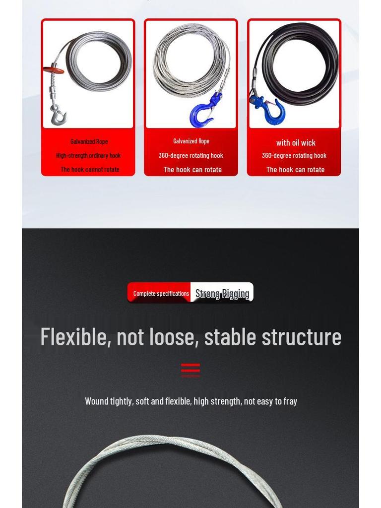 Anti-Rotation Steel Wire Rope with Soft Core for Electric Hoist and Outdoor Crane Use