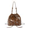 Bag 2025 New Niche Design Rivet Bag Foreign Style Hot Girl Portable Bucket Bag Female Messenger High Sense