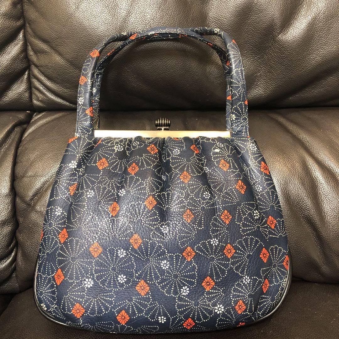 

[USED] Genuine leather dyed bag, Takofu handbag, Japanese style bag