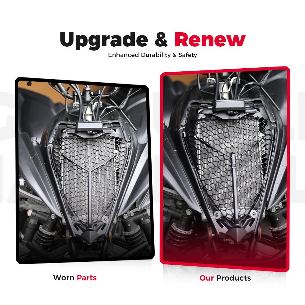 KEMIMOTO #1PE-E2467-00-00 Mesh Grill Radiator Guard Protector for Yamaha Raptor 700 700R 2013-2025Radiator Shield Grille Cover