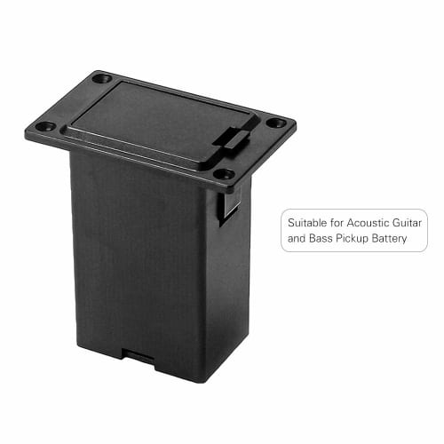 Xtahdge 9V Battery Case Holder Box Compartment for Acoustic Guitar Bass Pickup Black