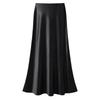 White Acetate Satin Fishtail Skirt - Women's Slimming Summer 2025 Bodycon Half Skirt