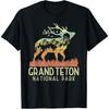 Grand Teton National Park Retro Mountain Vintage Elk Gift T-Shirt