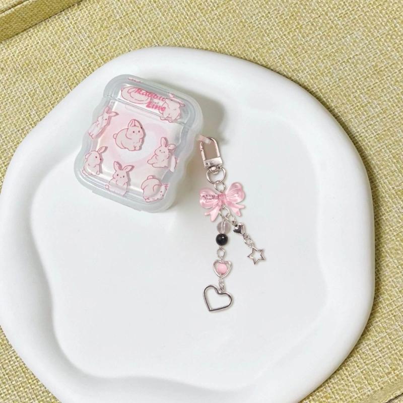 Eye Catching Heart Bear Key Chain Pendant Butterfly Knot Key Rings for Phones