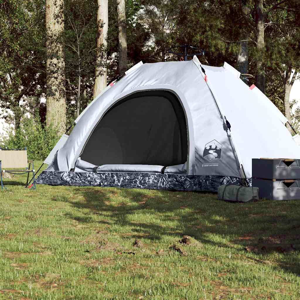 5 Person Camping Tent White Blackout Fabric Quick Release System