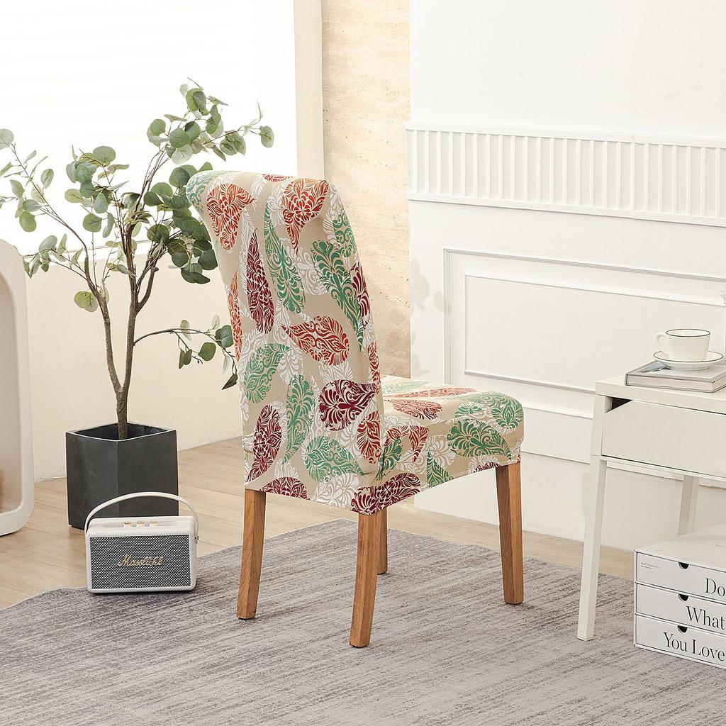 Neuer Druck Four Seasons Hotel Zuhause Elastischer Stuhlbezug Restaurant Einteiliges Stuhlkissen Modern Schlichter Stuhlbezug