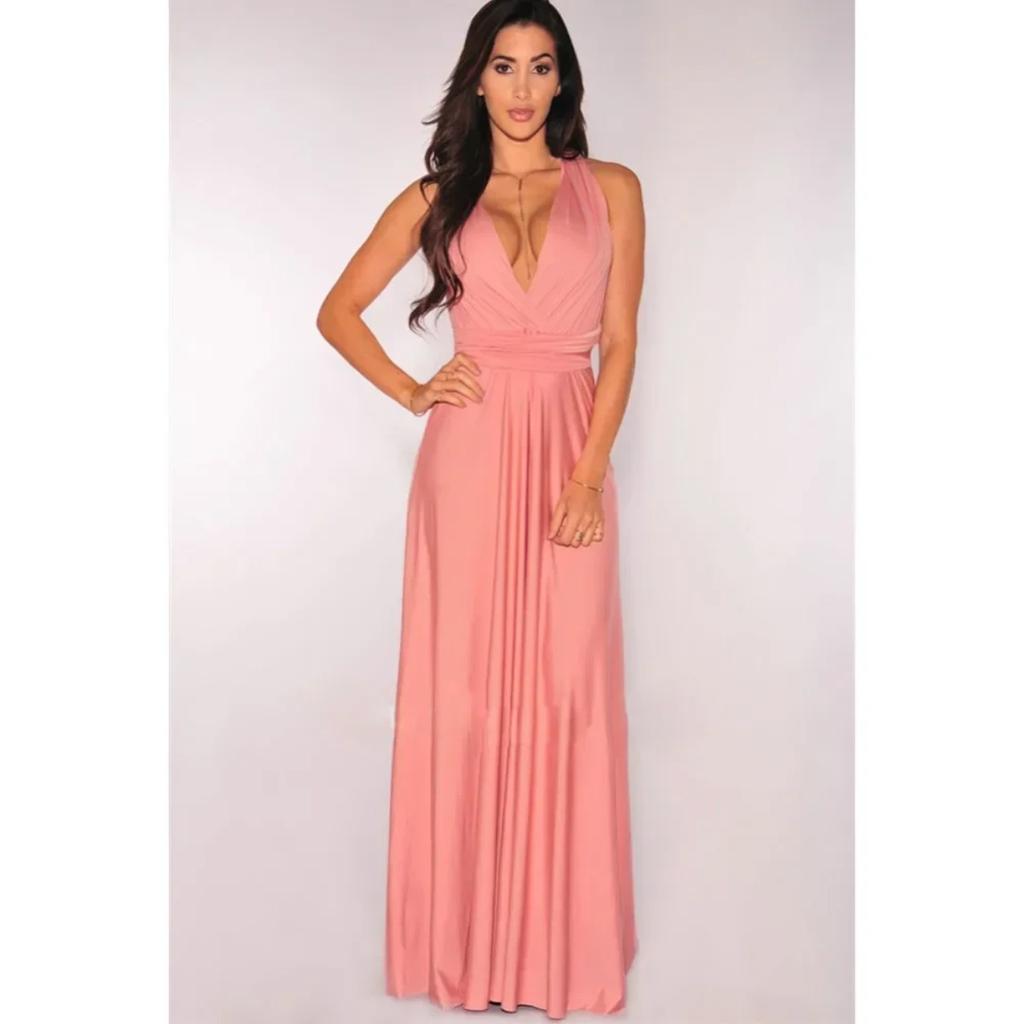 Fashion Multi-worn V-neck Vestidos De Fiesta Women Long Dress Sexy Strapped Lady Summer Maxi Dress
