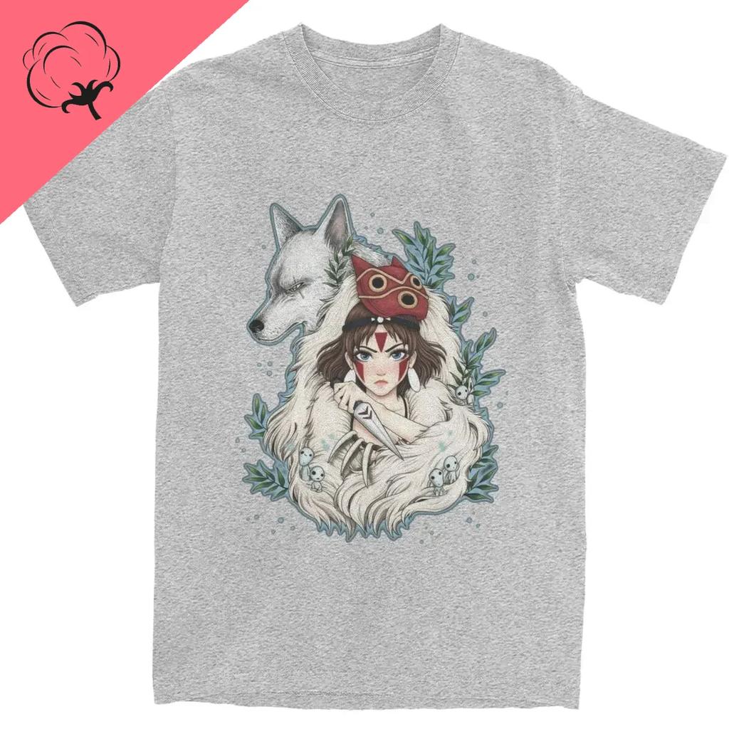 Grafische Neuheit Prinzessin Mononokes Hime T-Shirts für Herren Damen Reine Baumwolle Kodama Baum Waldgeist T-Shirts Shirt