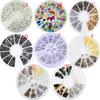 Acrylic Nail Tips with 3D Glitter Decoration - Manicure Display Wheel