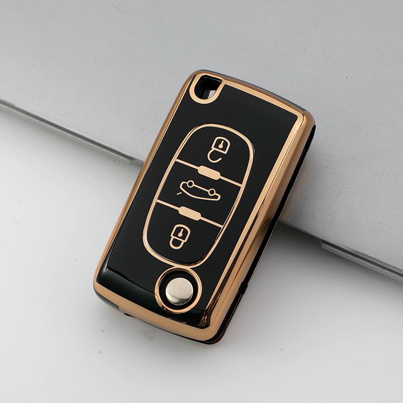 Mode TPU Autoschlüsselhülle Abdeckung Für Peugeot 207 307 308 407 607 807 Geschützter Schlüsselanhänger