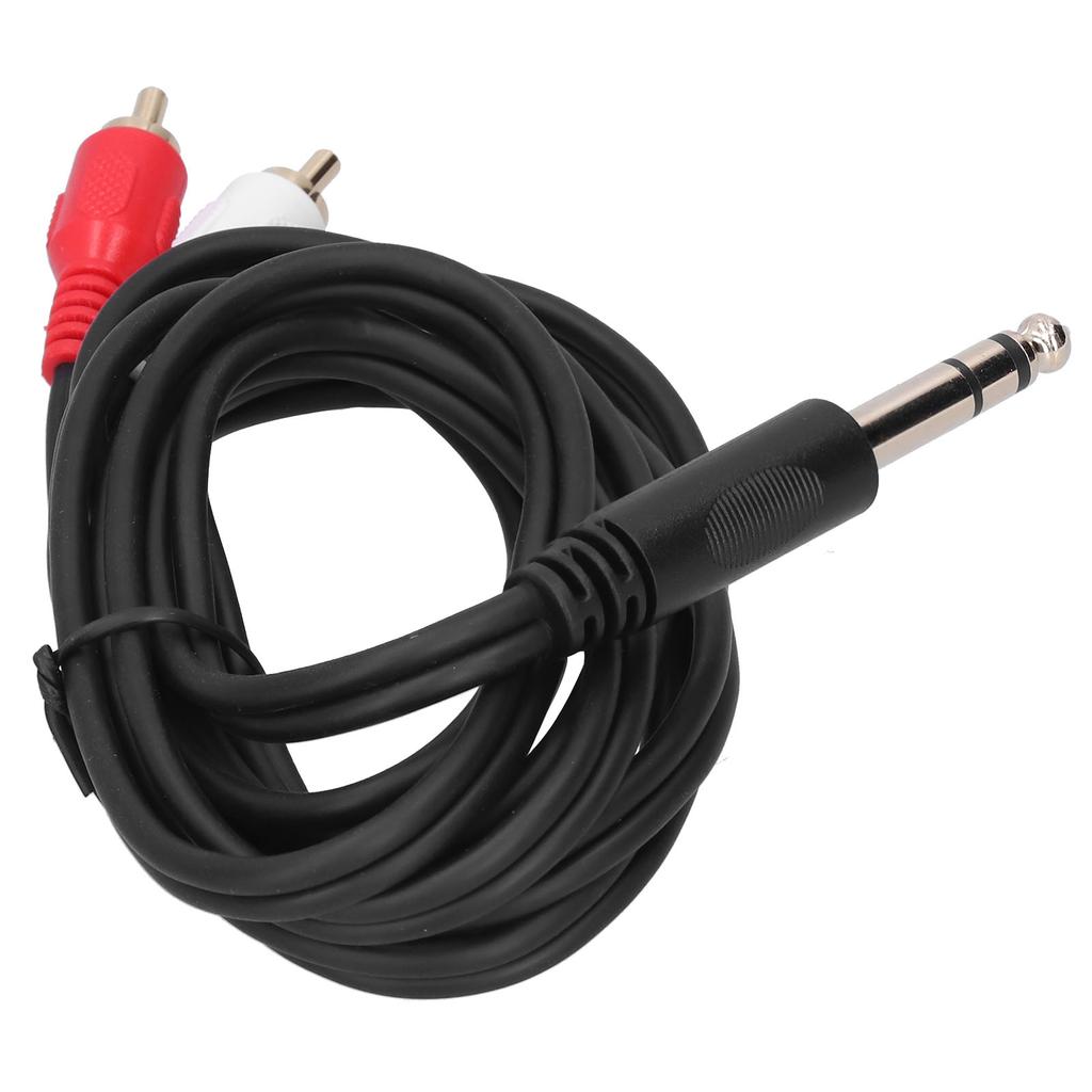 6.35mm To Dual RCA O Cable Stereo Male Adapter Connector O Y Splitter Cable