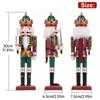 30CM Nutcracker Soldier Figurines Set 2025 Christmas Decoration Wood Nutcracker Puppet Statue Ornaments Vintage Craft Xmas Decor
