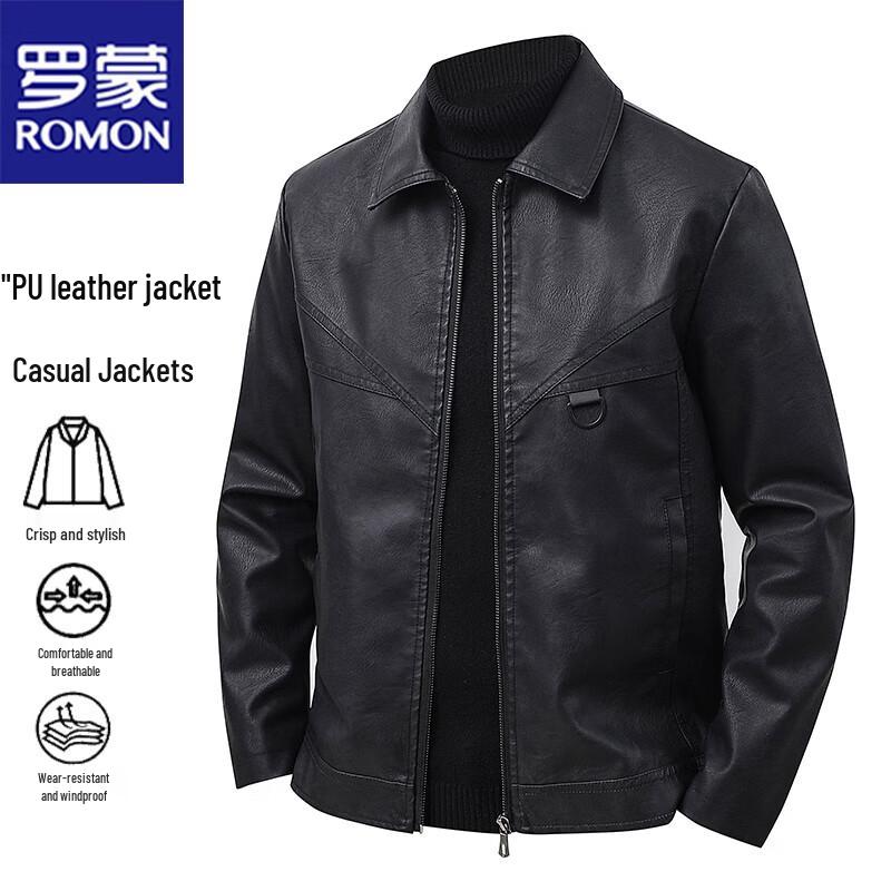 

Romon Men s Business Casual Faux Leather Jacket 5XL