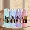 1PC Hello Pumpkin Letter Art 750ml Color Plastic Sports Water Bottle Leakproof Flip Straw Lid Suitable for Sports Office Home Use