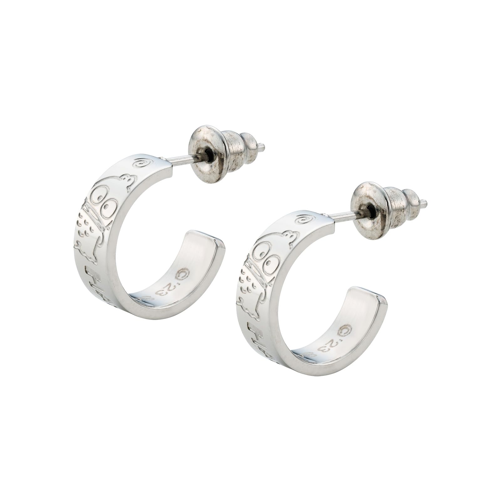

Hangyodon Sanrio Characters Stainless Steel Earrings Half Hoop both [White Clover] (2 pieces/for ears) SAST-P007SV