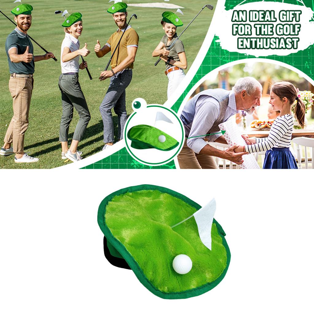 Morsom Golfer Beret Hatt Temafest Hodeplagg med Golfball Flagg Dekorasjoner for Fest Kostymetilbehør og Utstyr