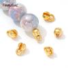 18K Gold Plated Brass Leather Cord Crimp Beads with Loop,Clam Shell Bead Tip Crimp Ends Beads for DIY Jewelry Making Accessories