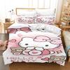 Juego de Funda Nórdica Hello Kitty Fundas de Cama Juego de 3 Piezas 1 Funda de Edredón Lujo Infantil Doble