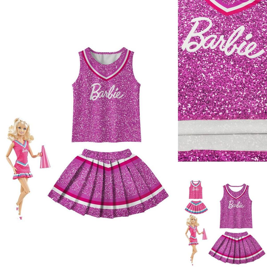 Barbie The Movie Purple Polyester Fiber Cosplay Dress For Kids Sizes)
