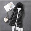 Women's Detachable Hood Long Sleeve Mid‑Length Down Jacket Loose Fit Casual Puffer Coat Plus Size Lightweight Outerwear