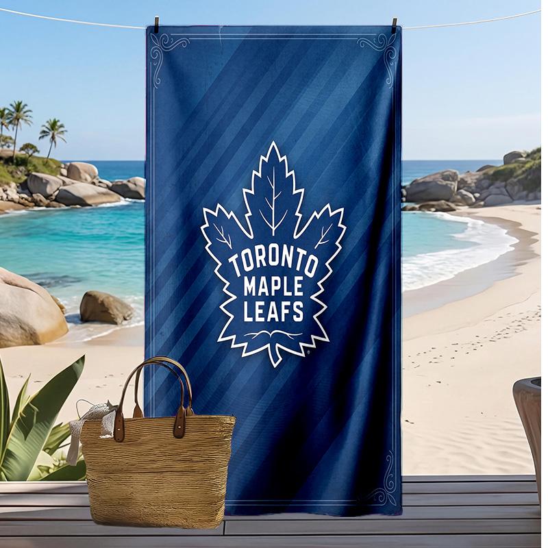 Toronto Maple Leafs Druck Strandtuch Weich Tragbar Schnell?Trockenes Handtuch für Pool Sommerurlaub Outdoor Sport