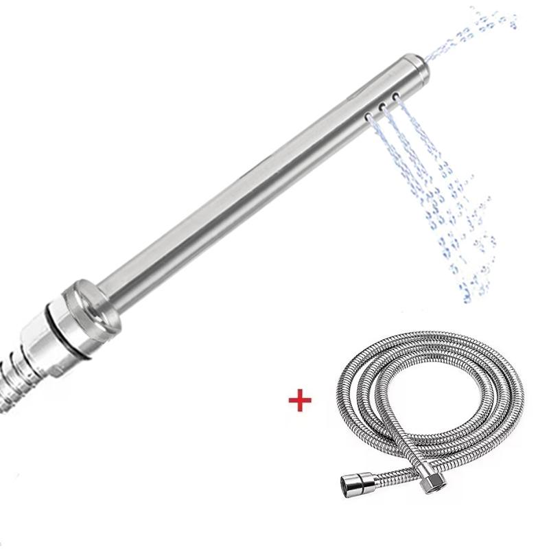 Stainless Steel Douche Enema Anal Plug Shower Head Beads Metal Anal Cleaning Butt Plug Attachment Nozzle Tip Gay Sex Toy
